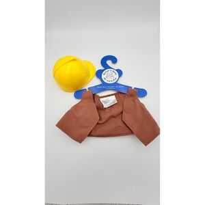 Build-A-Bear Workshop Construction Worker Outfit Brown Vest Yellow Hard Hat Set